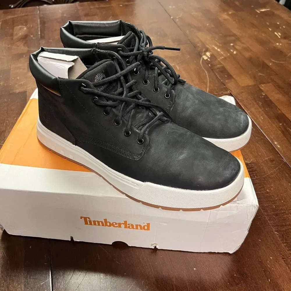 Timberland Maplegrove Chukka Boots Mid Lace Sneaker Men‎ 10.5 Jet Black Hiking